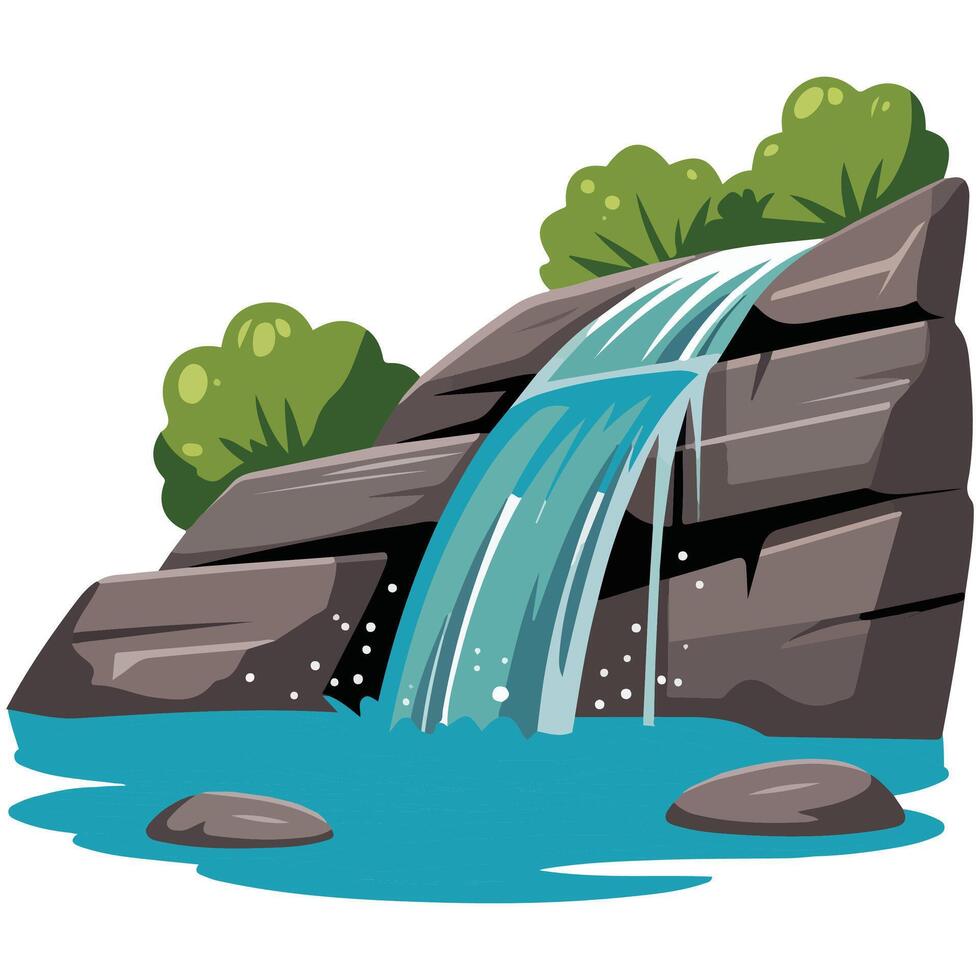 waterfall illustration isolated on white vector