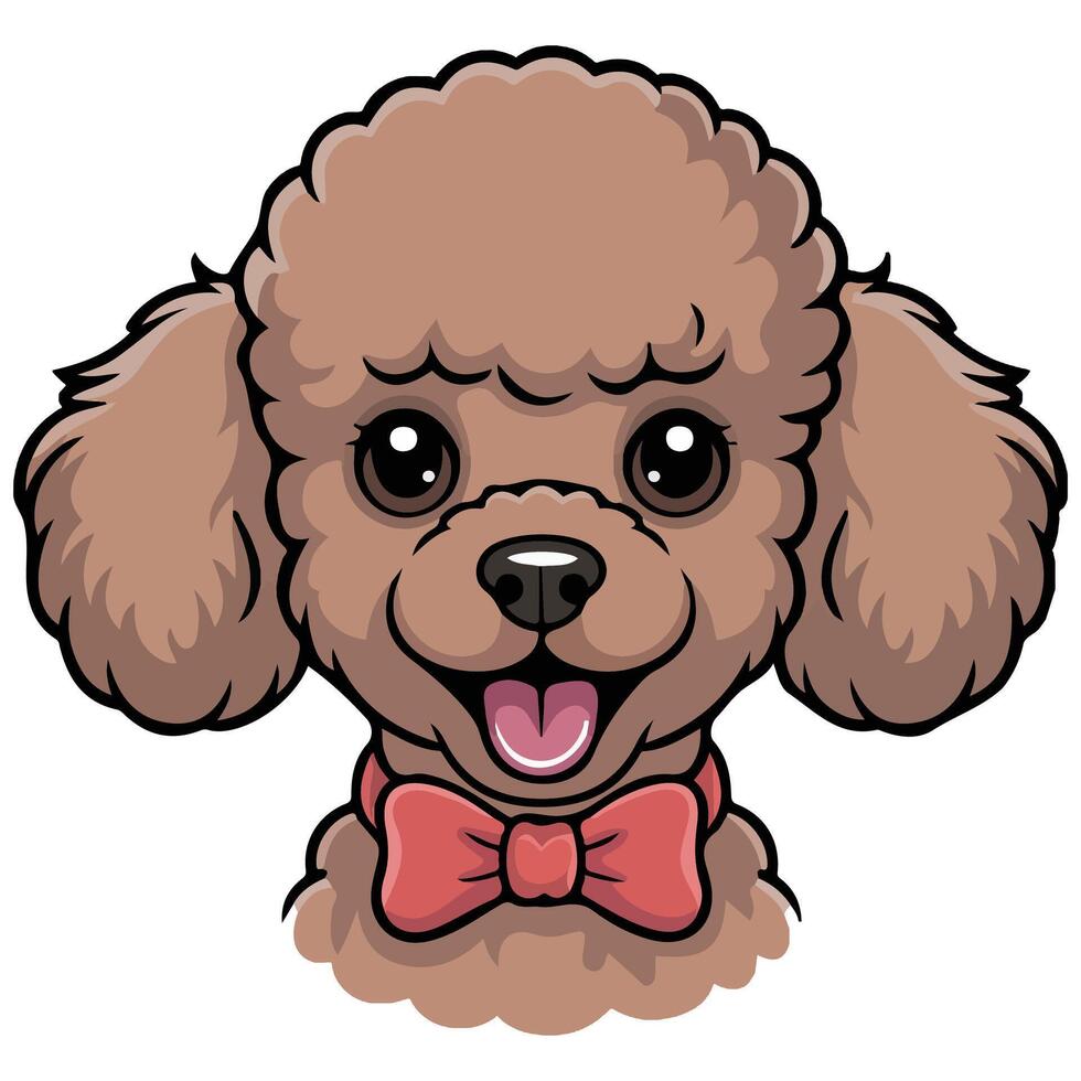 Cute dog head with floppy ears and pink tongue isolated white background vector