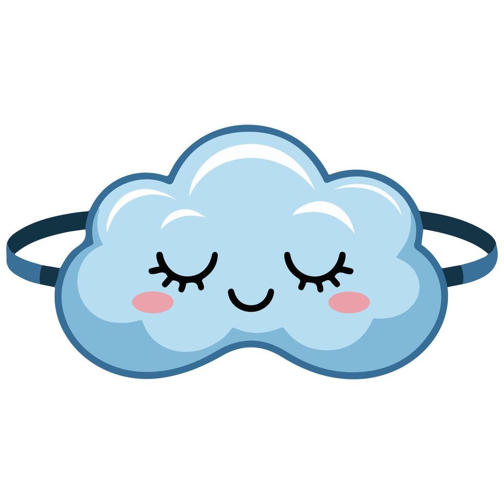 sleeping mask with stars and dream clouds isolated white background vector