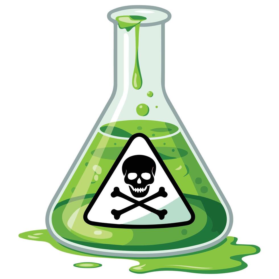Green poison dripping from tube isolated white background vector
