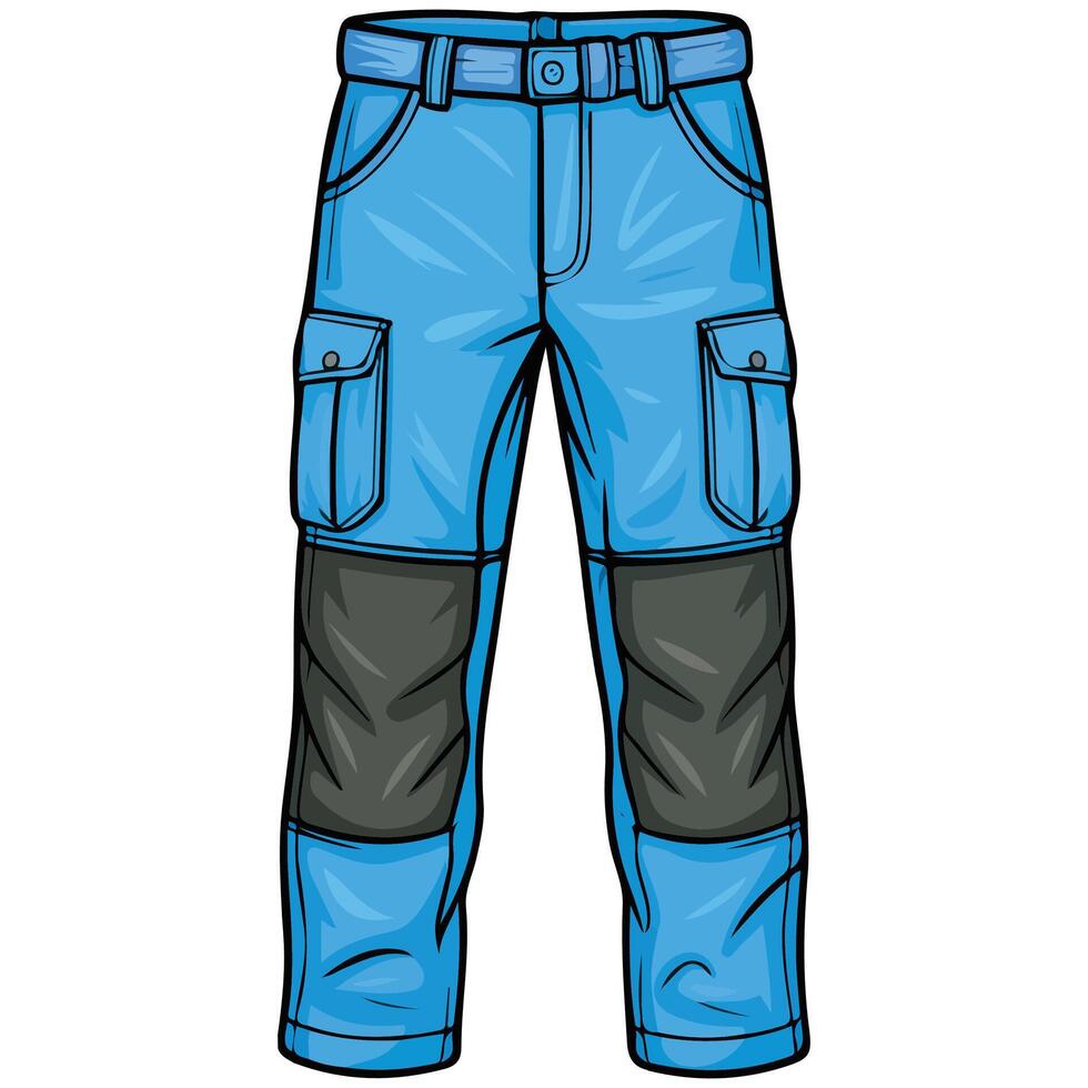 Orange winter hiking trousers isolated white background vector