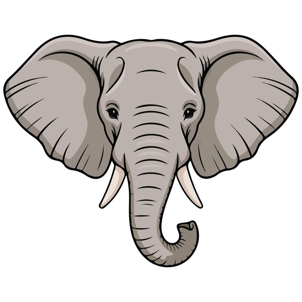 Elephant face mask for selfies isolated white background vector
