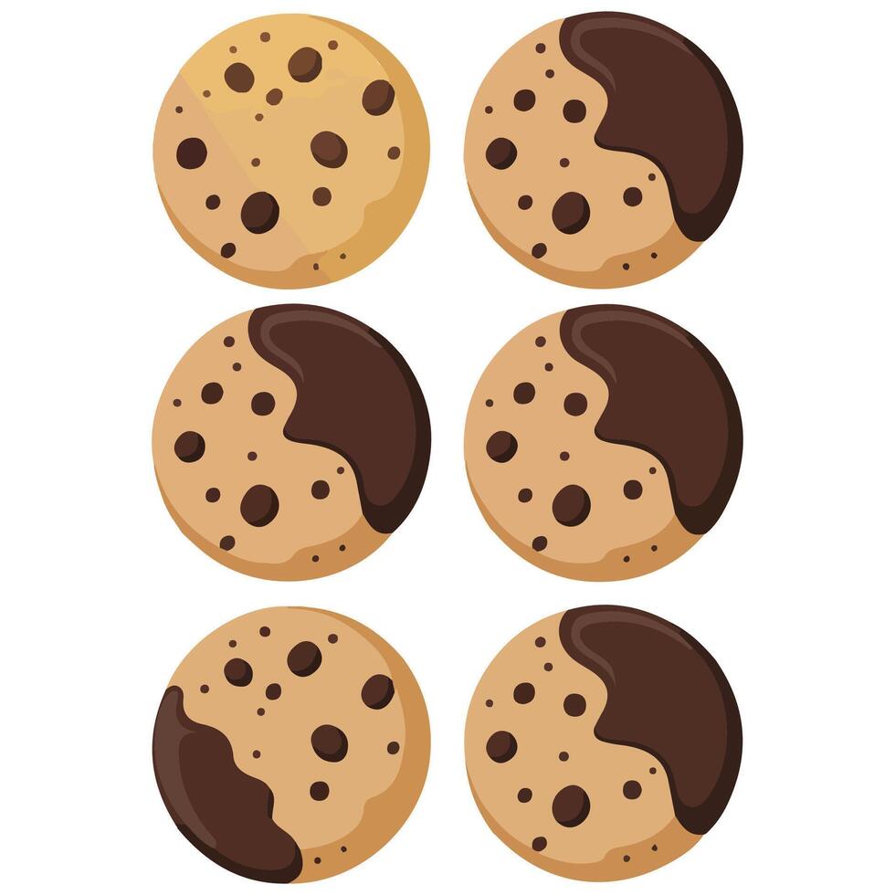 Different cookies assortment set isolated white background vector