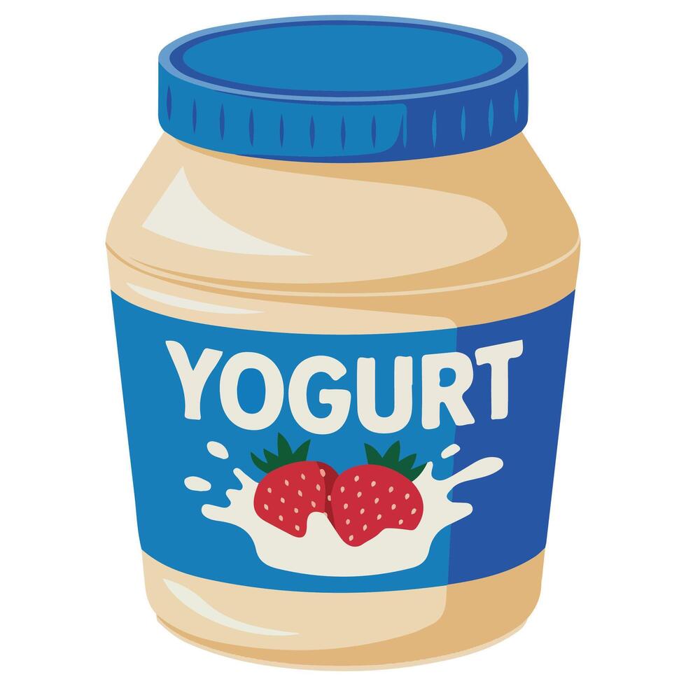 Strawberry yogurt package design isolated white background vector