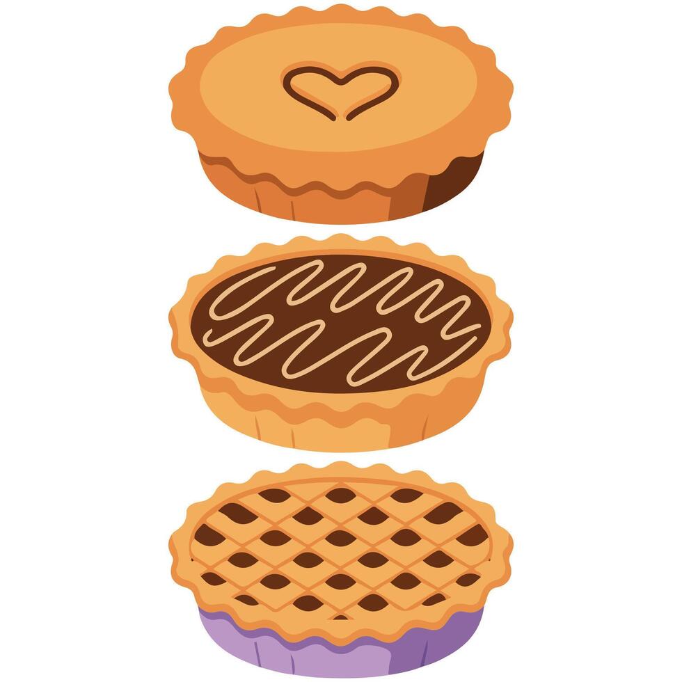 Desserts bakery products set isolated white background vector