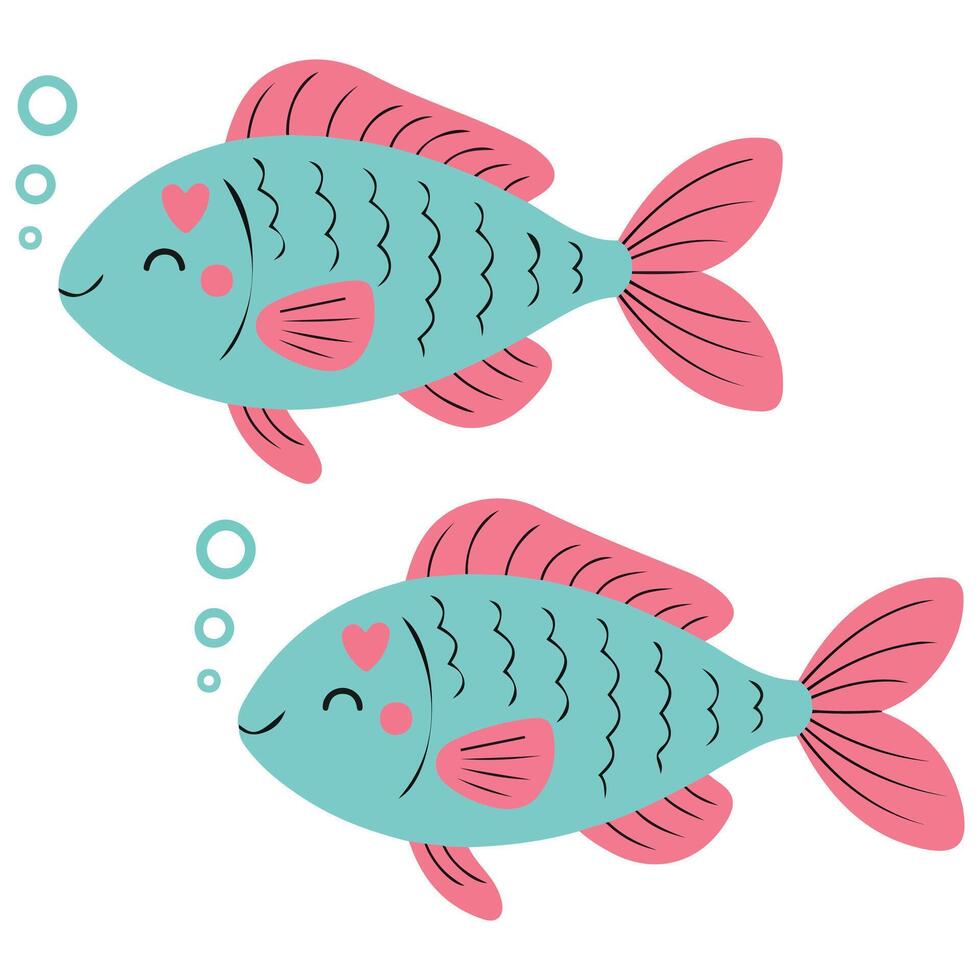 Pisces fish zodiac sign isolated white background vector