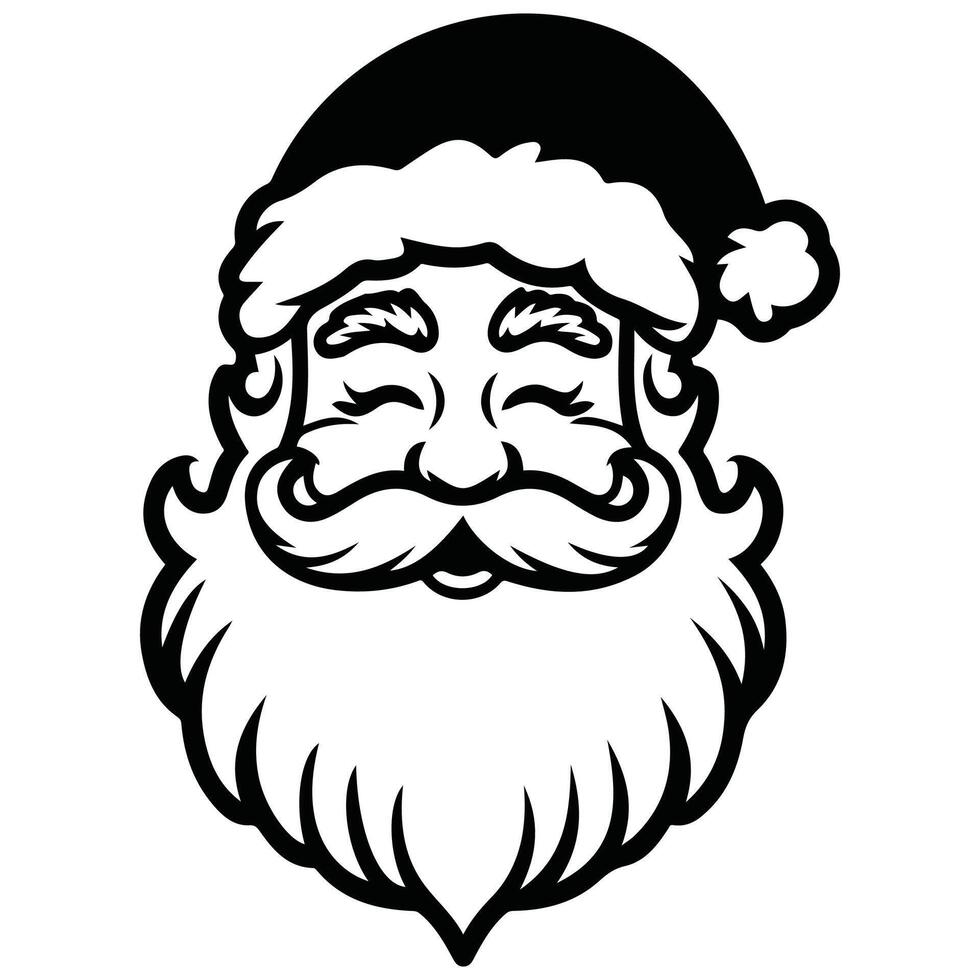 Santa Claus silhouette white isolated white background vector
