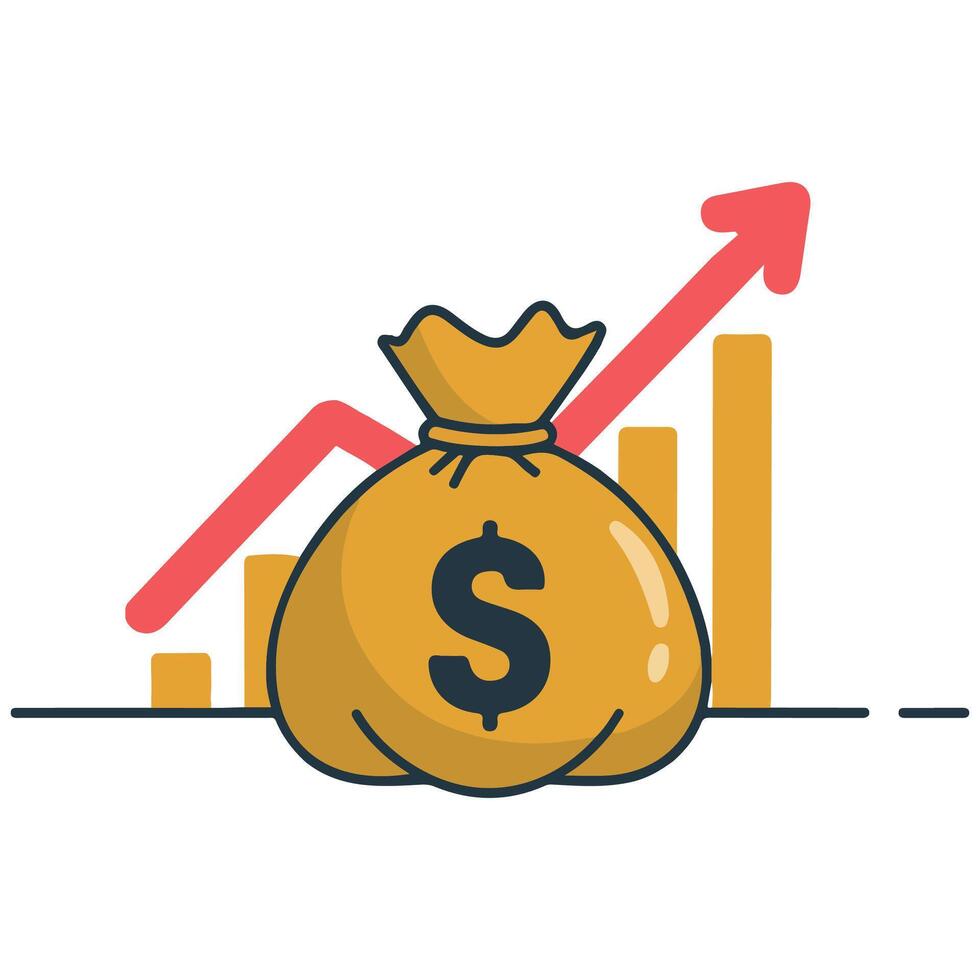Business money profit design isolated white background vector