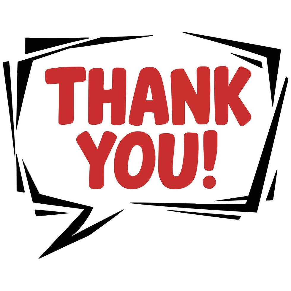 Thank you comic expression isolated white background vector