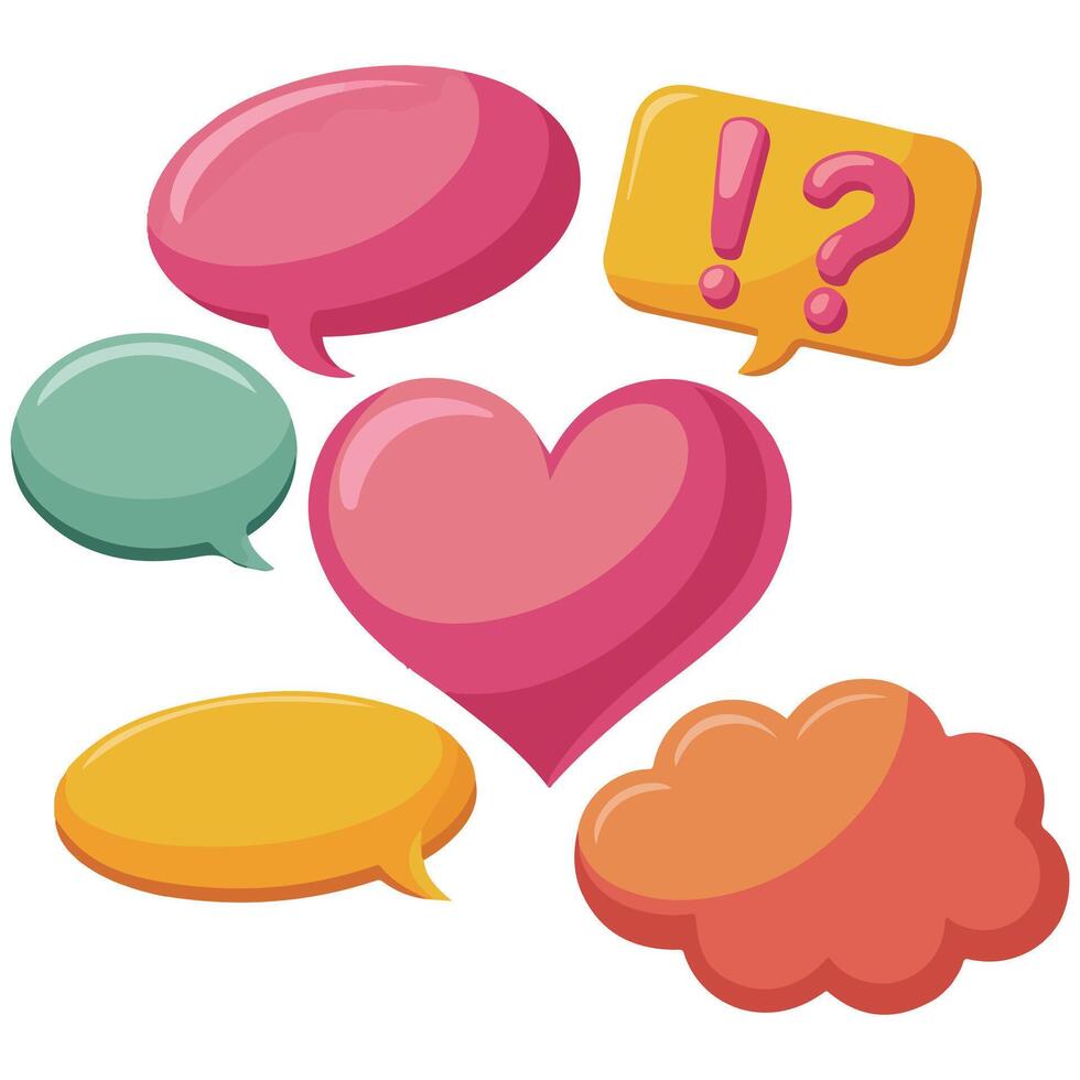 Speech bubbles headlines set isolated white background vector
