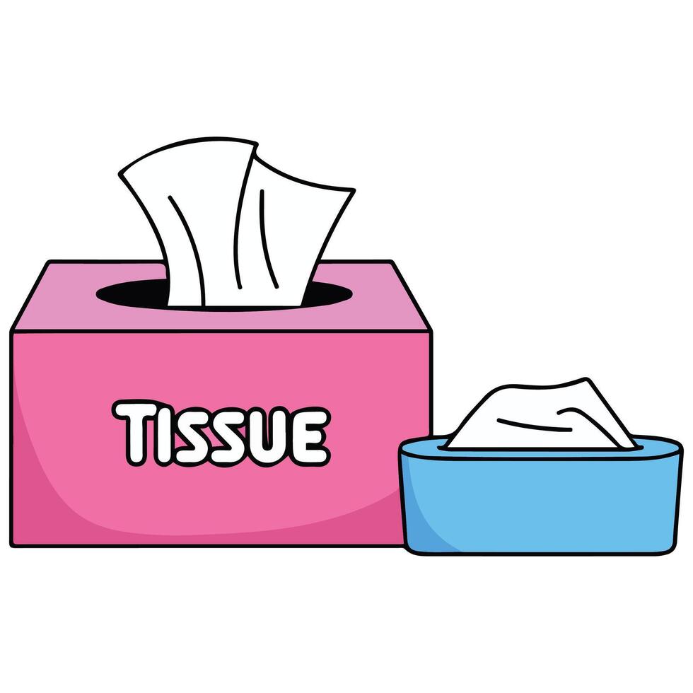Tissue paper box pack isolated white background vector