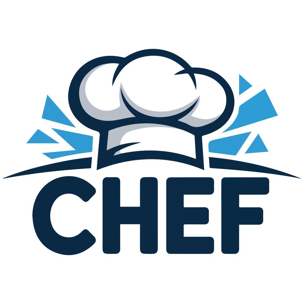 Chef hat restaurant logo isolated white background vector