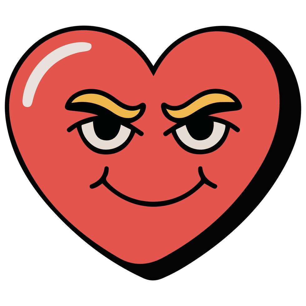 Unbelieving heart icon art isolated white background vector