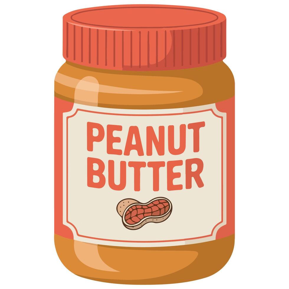 Peanut butter healthy spread isolated white background vector