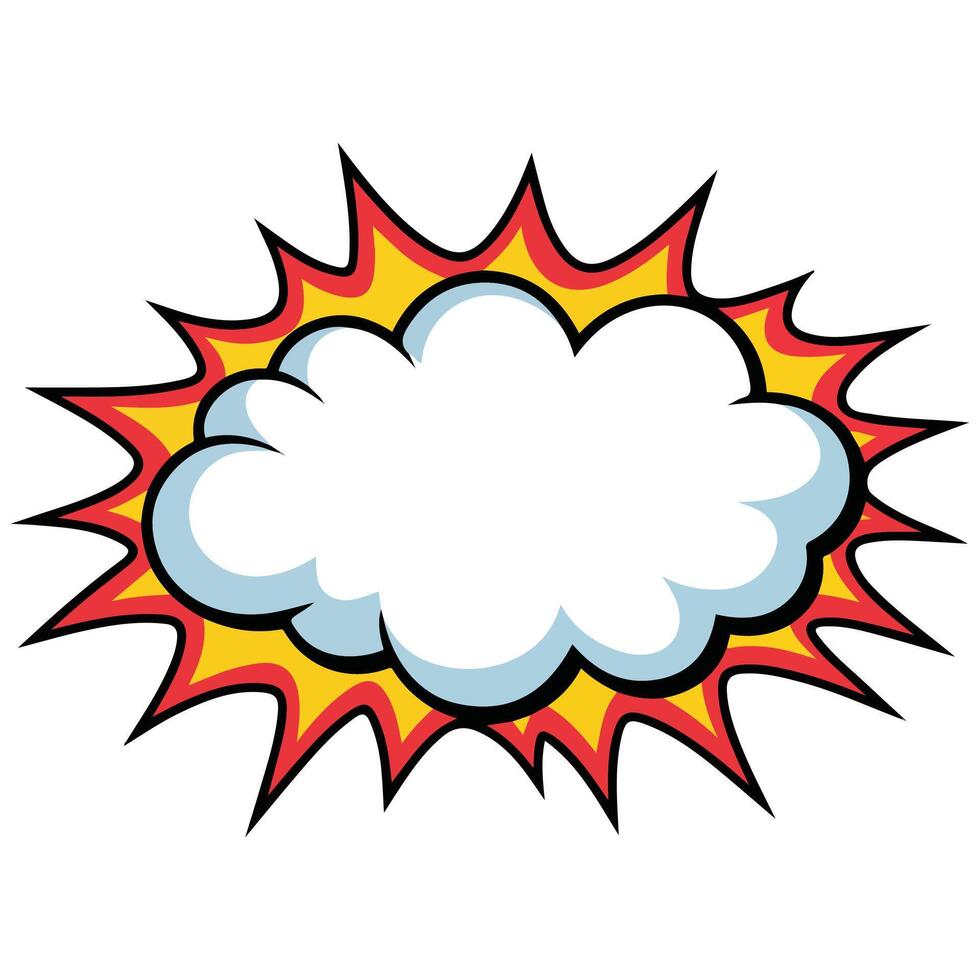 Comic cloud background art isolated white background vector