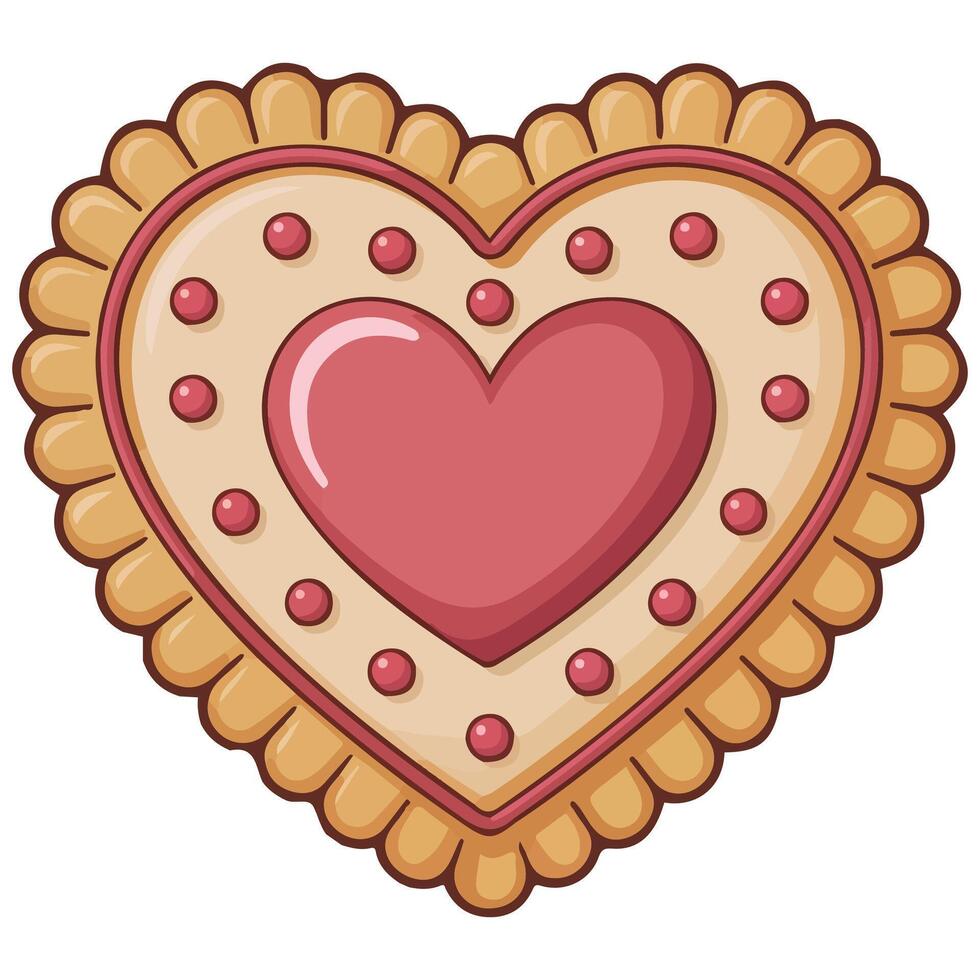 Heart cookies valentine day isolated white background vector