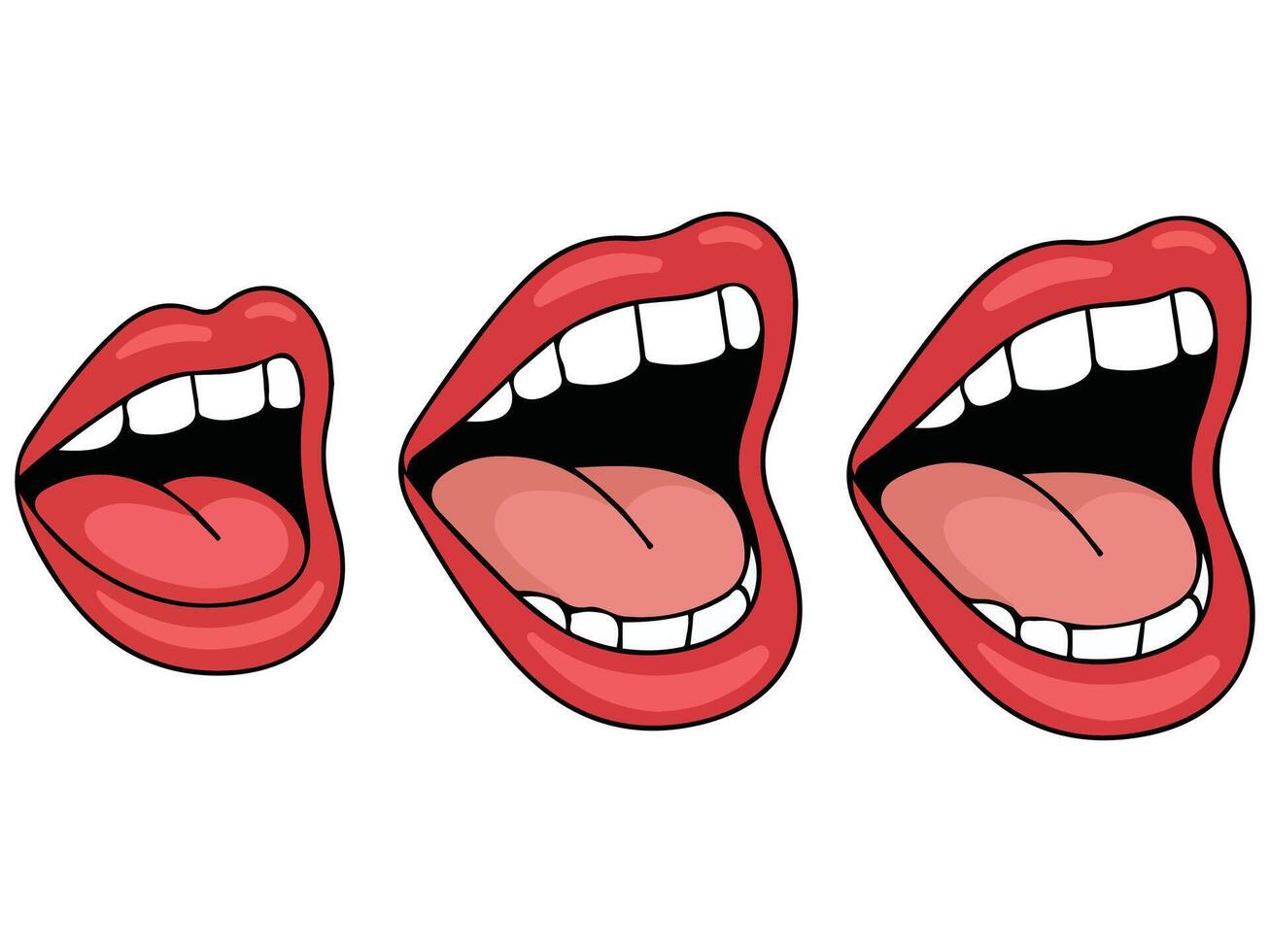 Open mouth yelling loud isolated white background vector