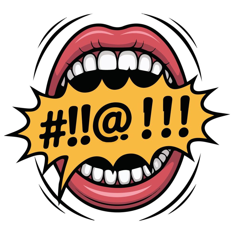 Swearing words speech bubble isolated white background vector