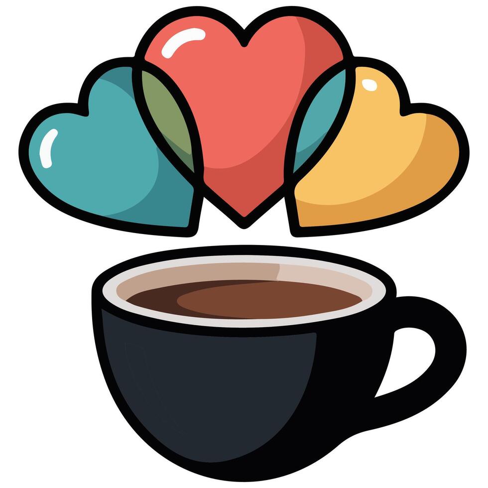 Coffee heart shaped smoke isolated white background vector