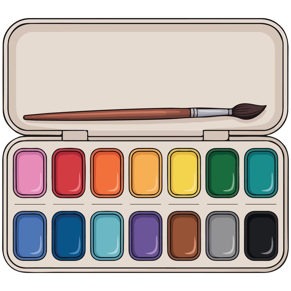 Painting supplies color set isolated white background vector