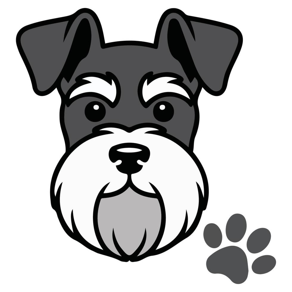 Miniature schnauzer dog icon isolated white background vector