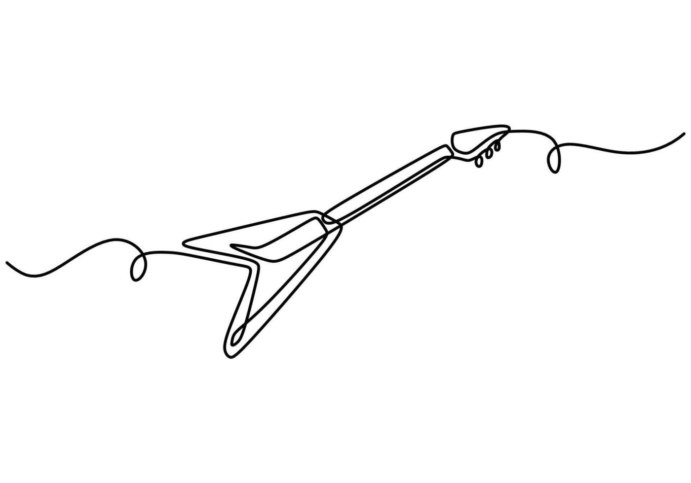 Rock Music Guitar One Line Drawing for a Live Band vector