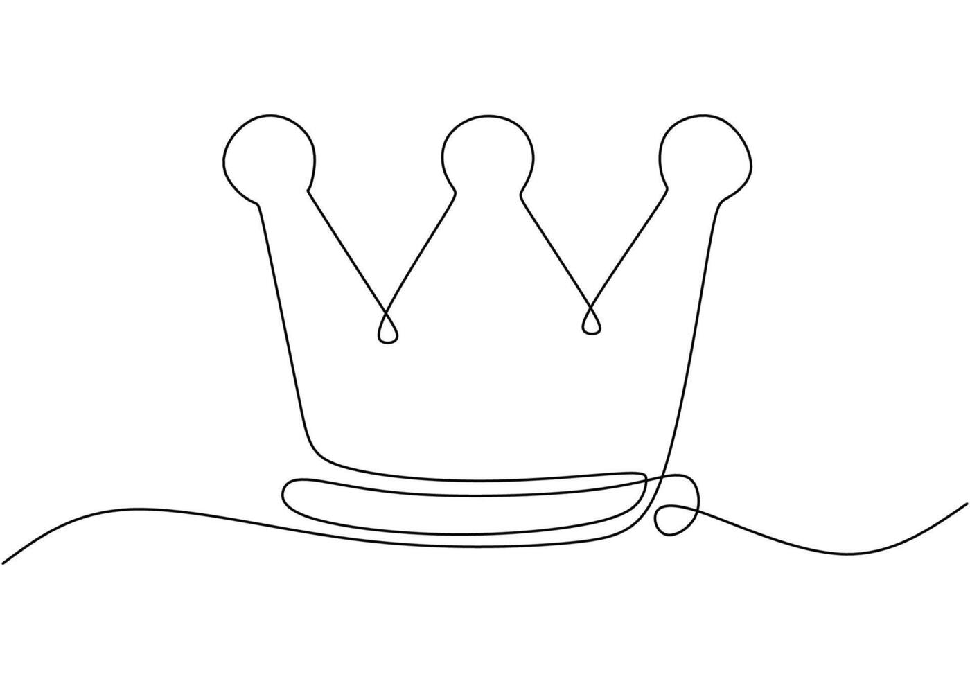 Regal Crown Simple Outline in One Line Art for Victory vector