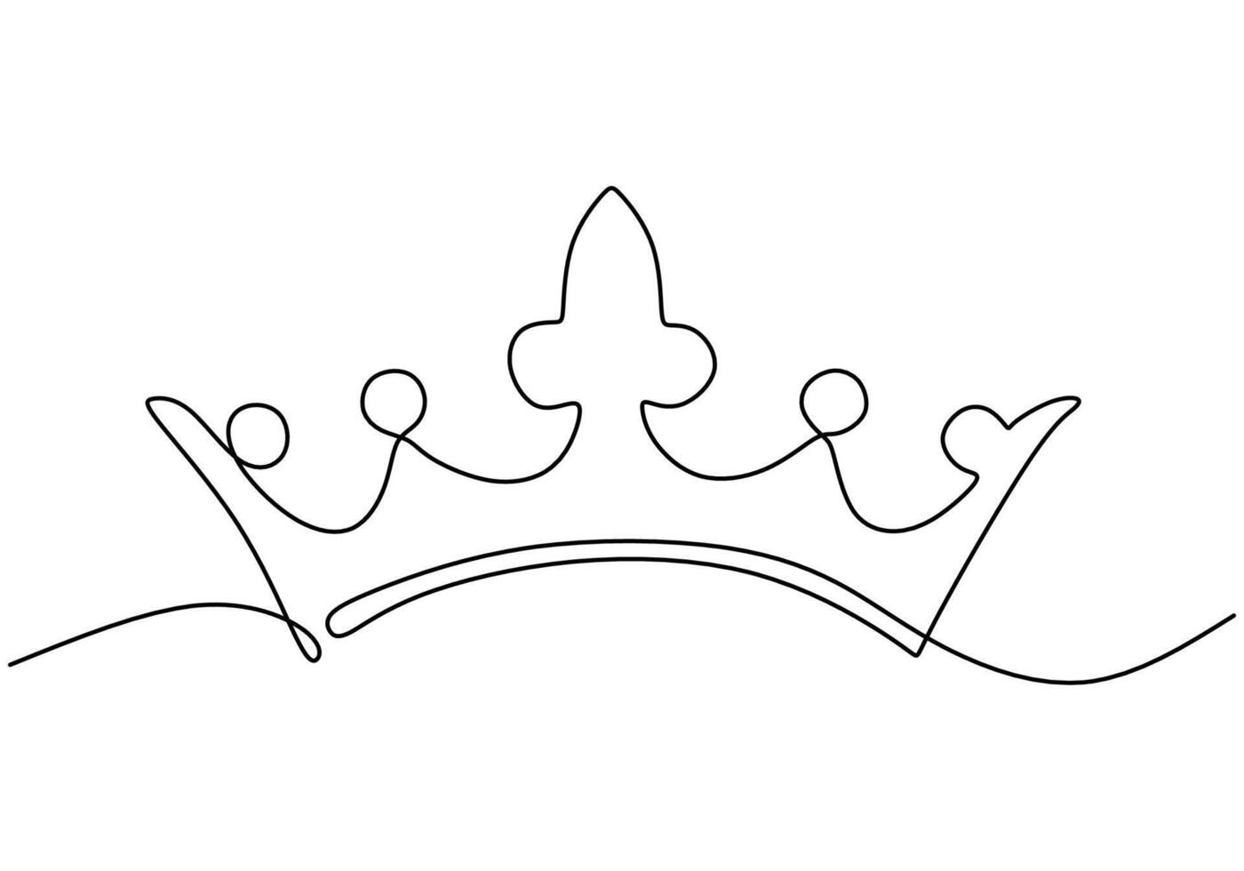 Royal King Crown Continuous Line Drawing for Leadership vector