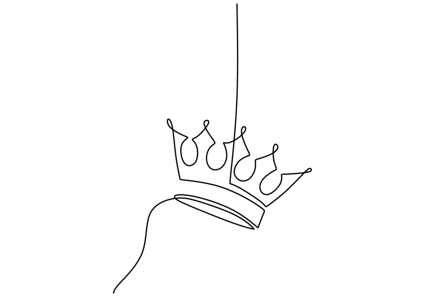 Royal Diadem Minimalist Line Art for Elegant Logo vector
