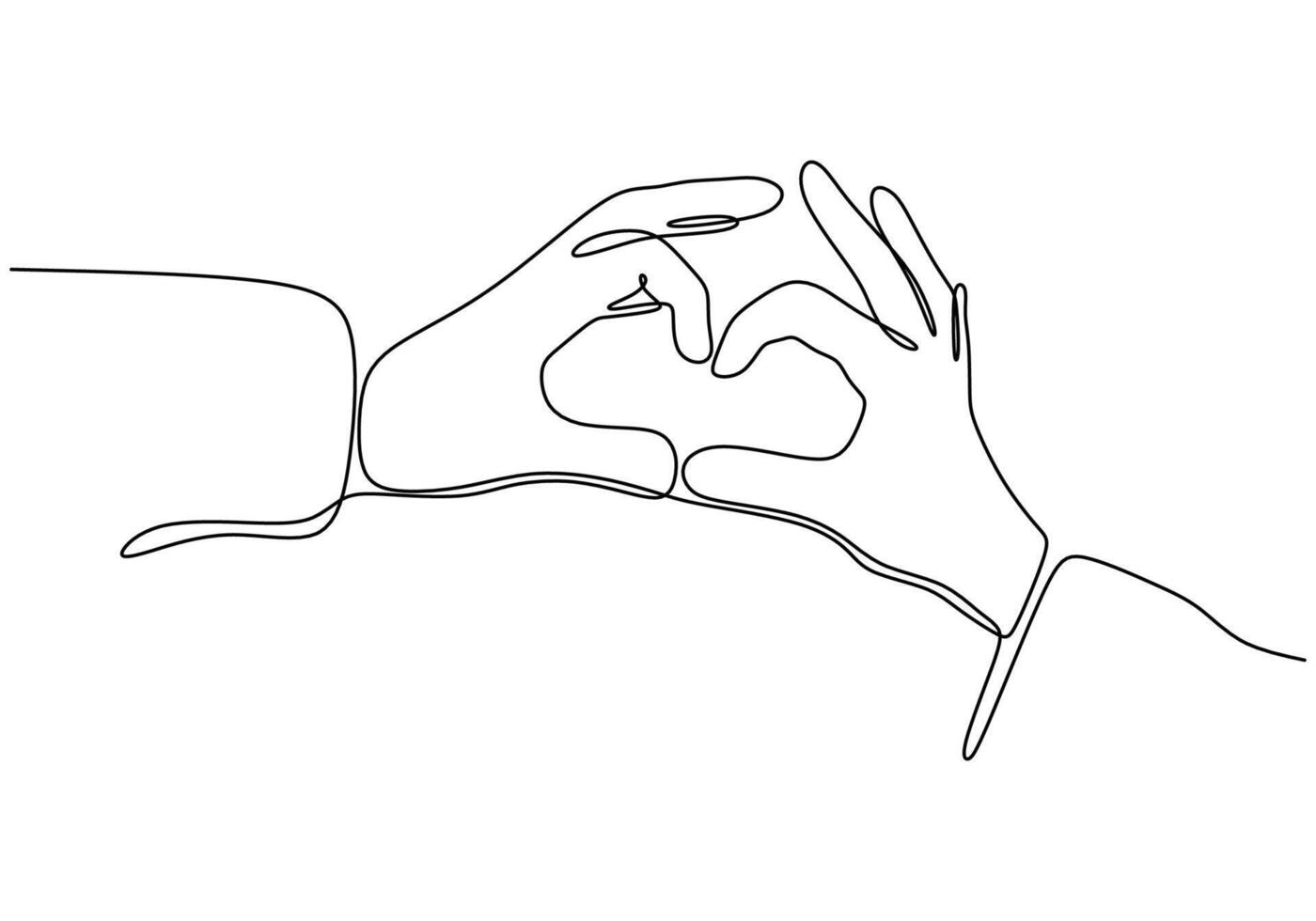 Hand Forming Love Symbol Continuous Line Art for Romance vector