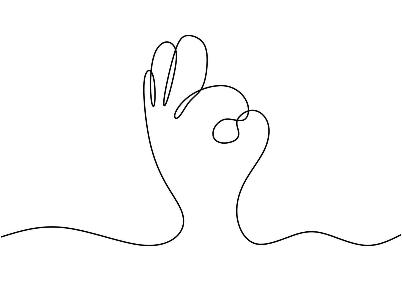 Okay Hand Gesture Minimalist Line Drawing for Perfection vector