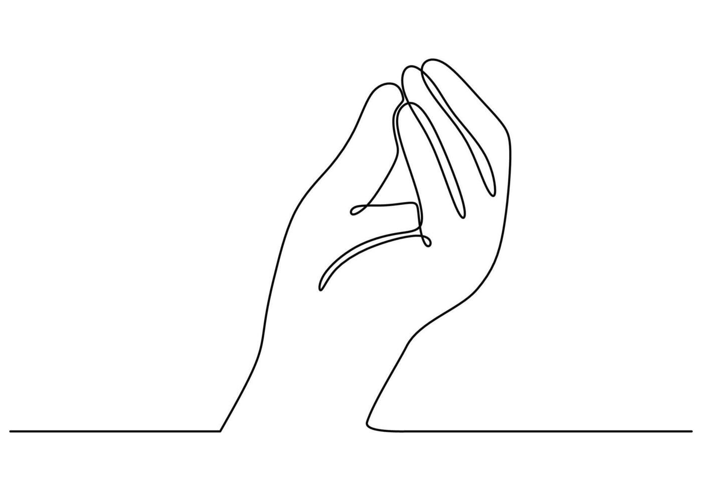 Italian Bellissimo Hand Gesture Single Line Drawing vector