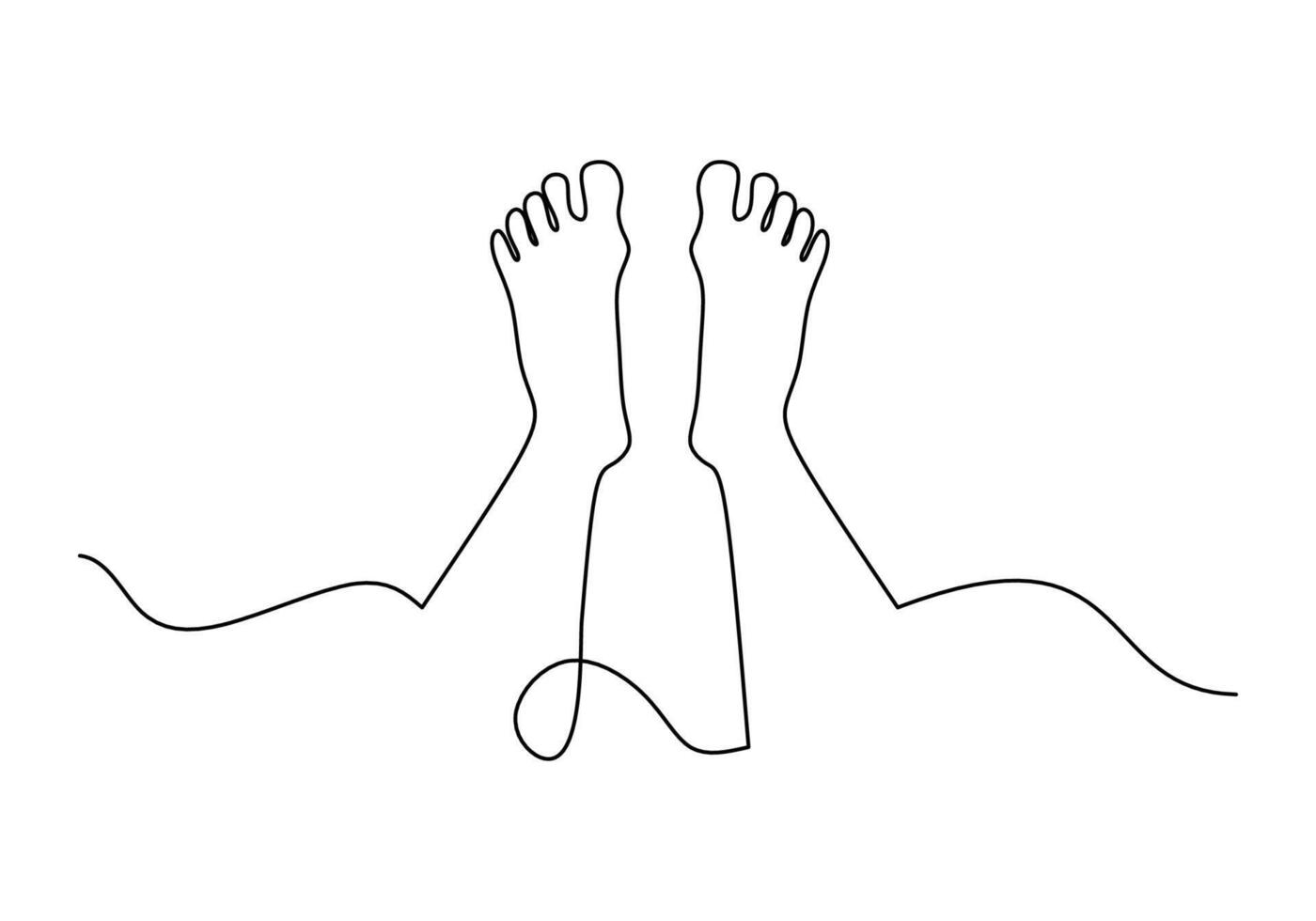 Single line footprints drawing for life journey concept vector