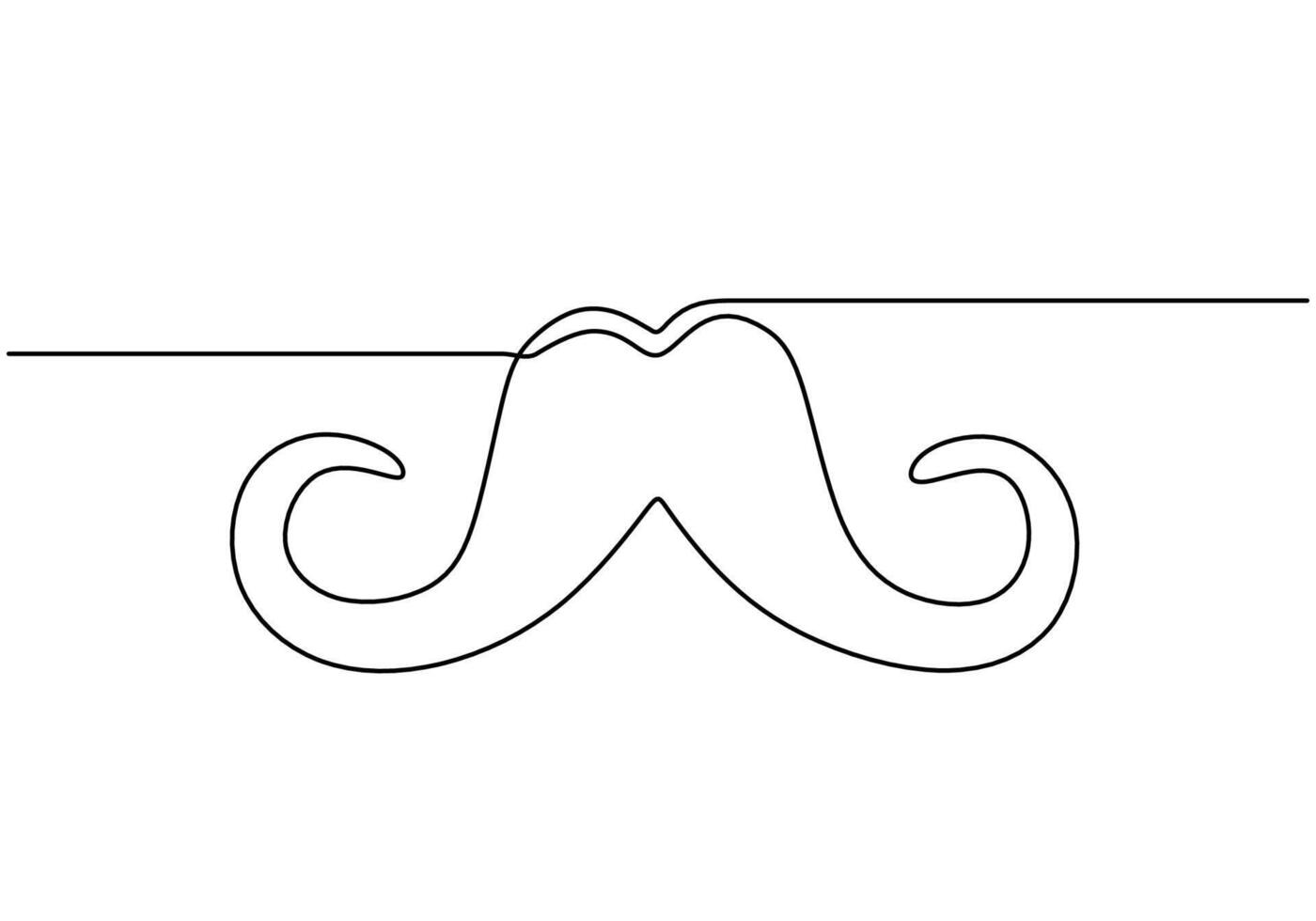 Gentleman Moustache Continuous Line Drawing for Men's Fashion vector