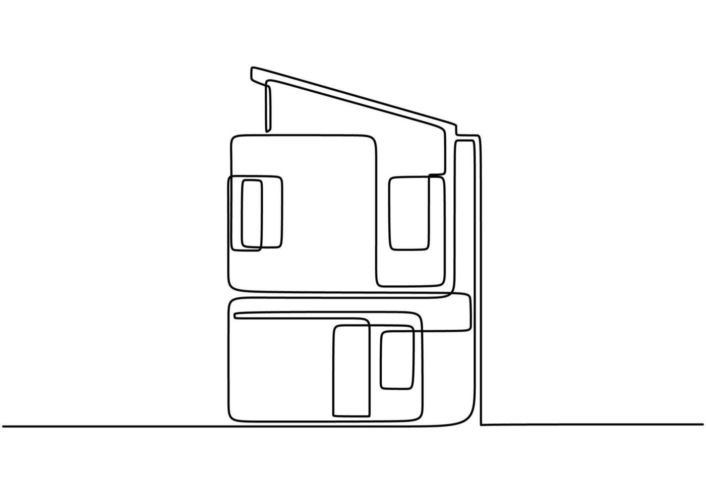 Contemporary home continuous line art for modern living vector