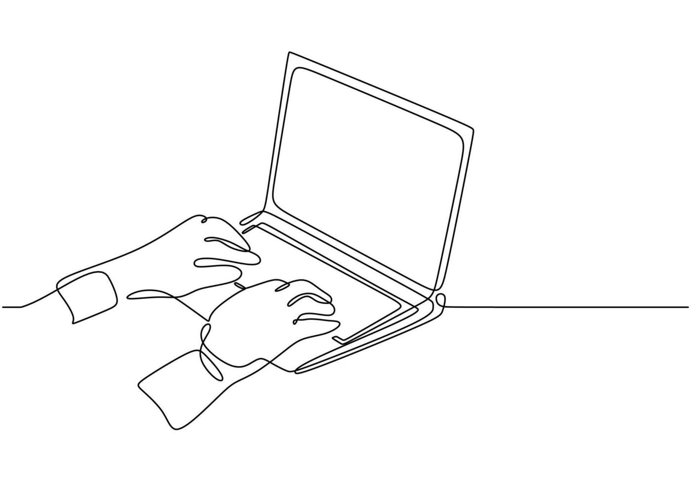 Typing on Keyboard One Line Drawing for Online Learning vector