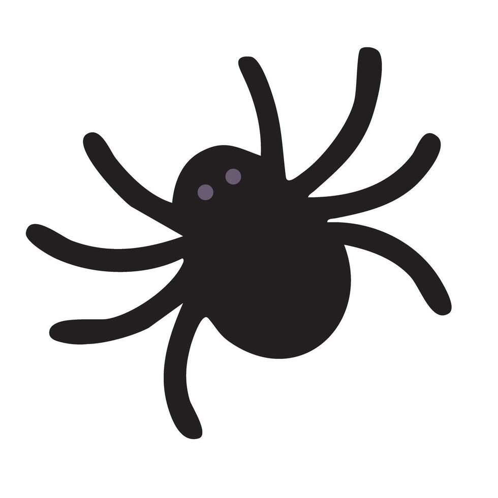 Creepy cartoon spider in flat style. illustration on white background for Halloween theme. vector