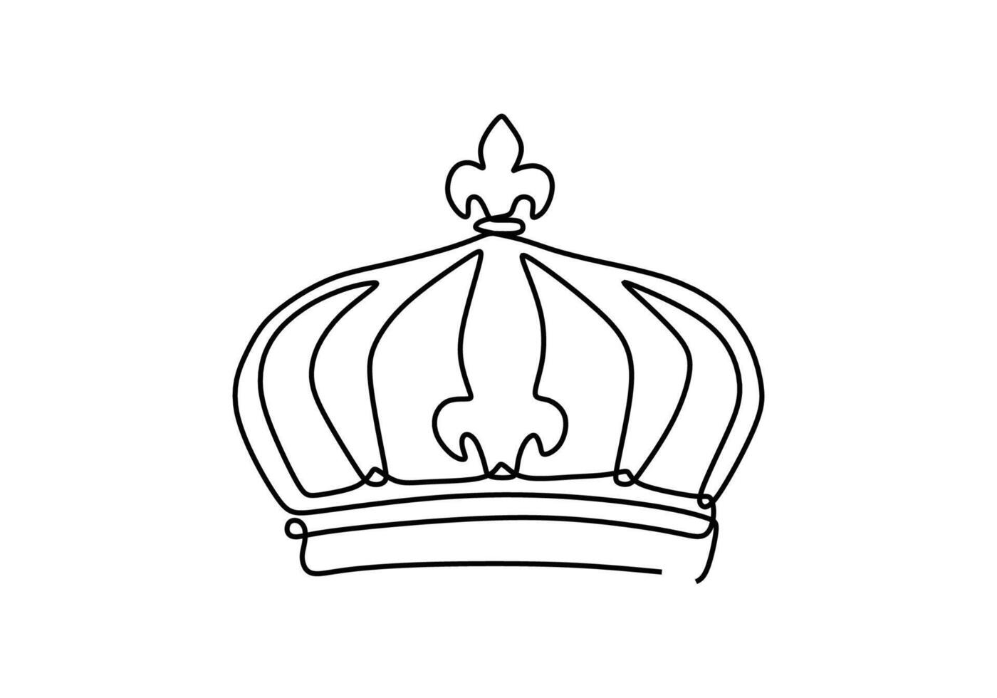 Royal crown one line art for king monarchy concept vector