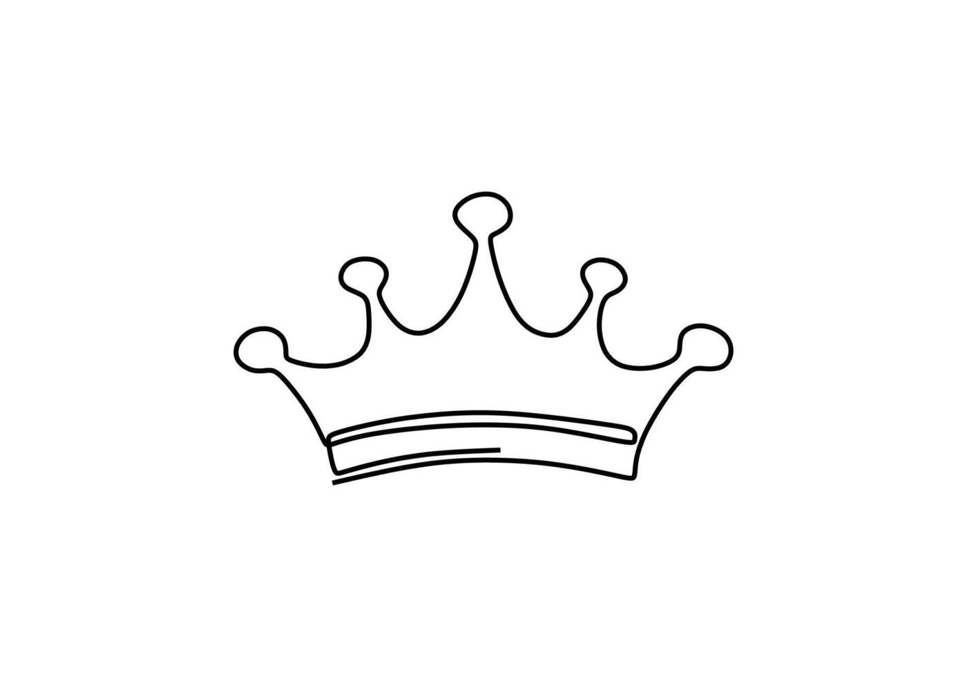 Queen crown continuous line drawing for regal elegance vector