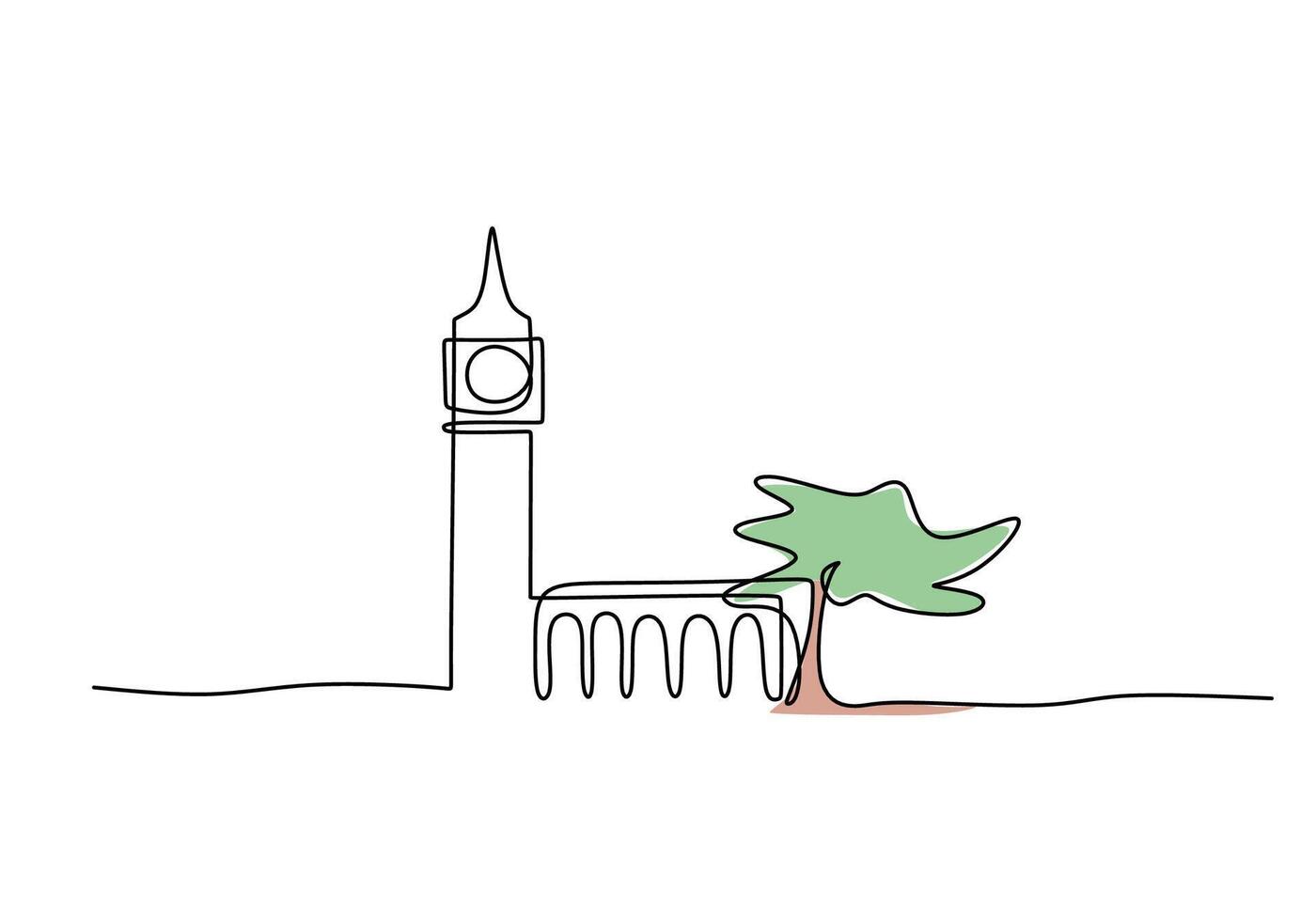Arab Grand Mosque One Line Drawing in a Minimalist Sketch vector