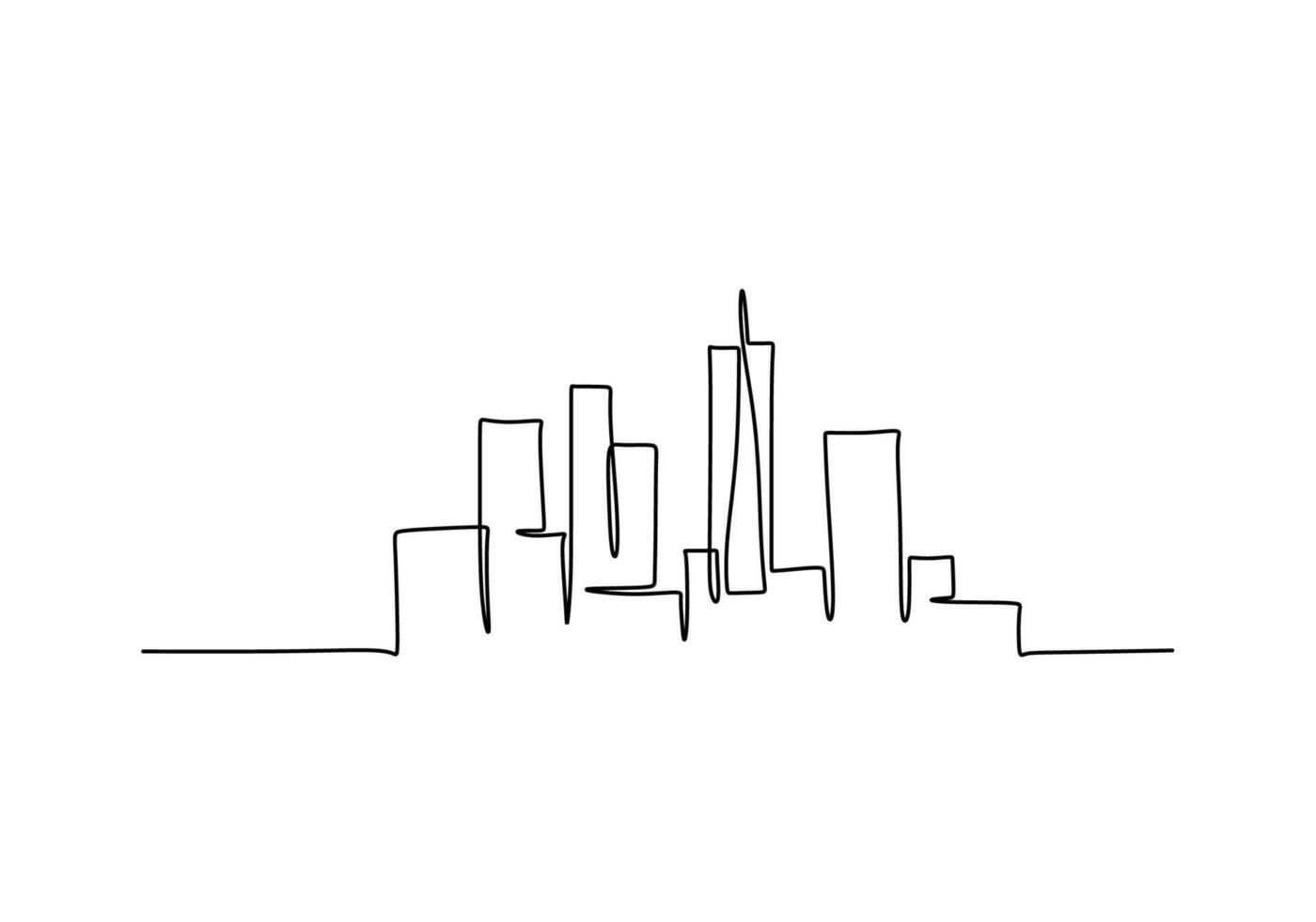 Dubai Landmark One Line Drawing in a Minimal Cityscape Style vector