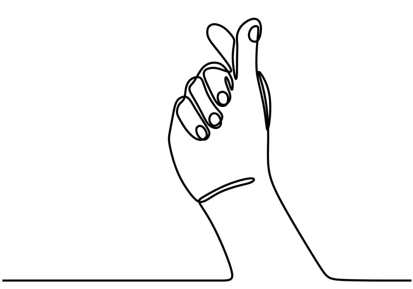 Two Finger Love Sign One Line Drawing for Romantic Gesture vector