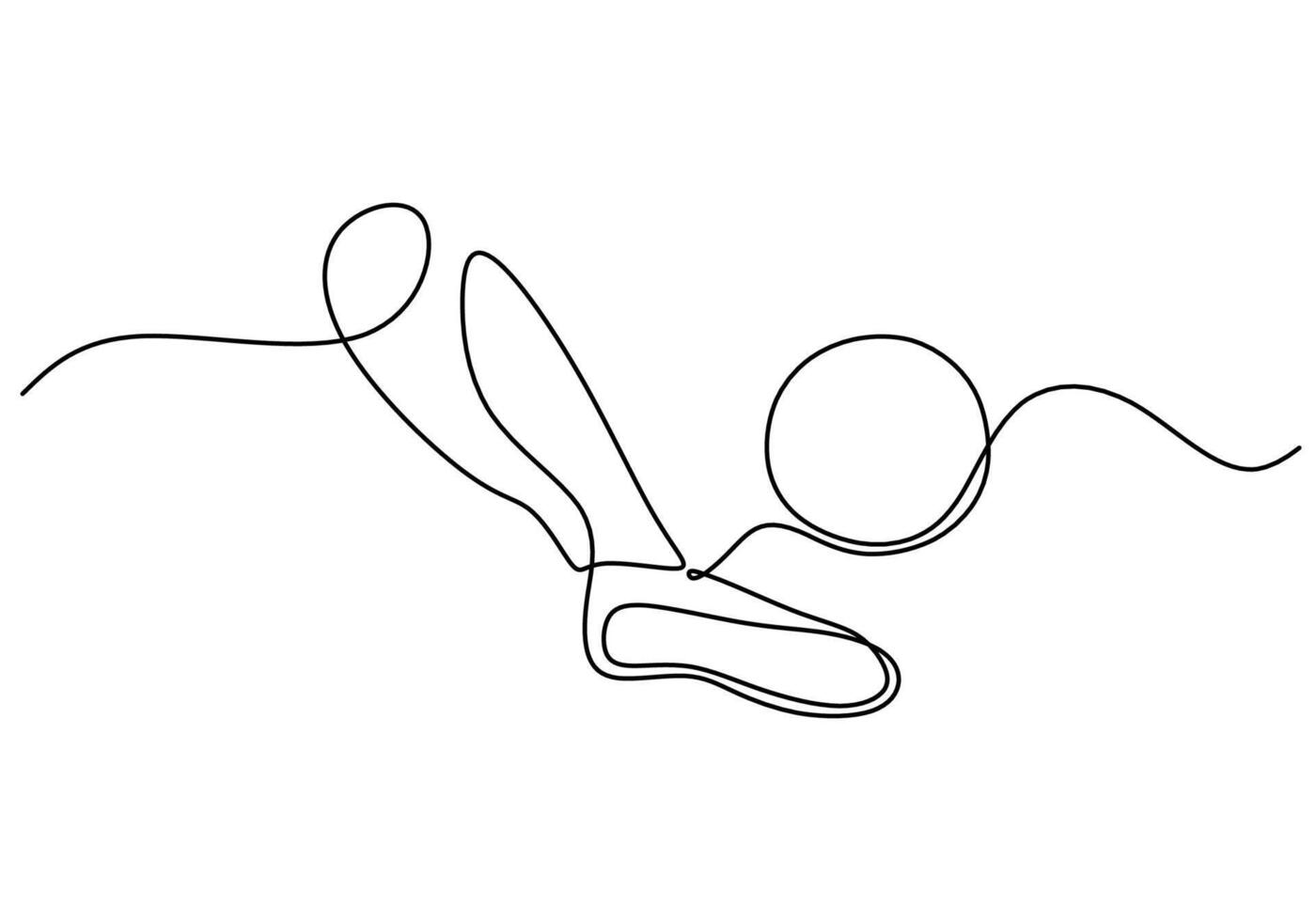 Soccer Kick Continuous Line Drawing for Sport Action vector