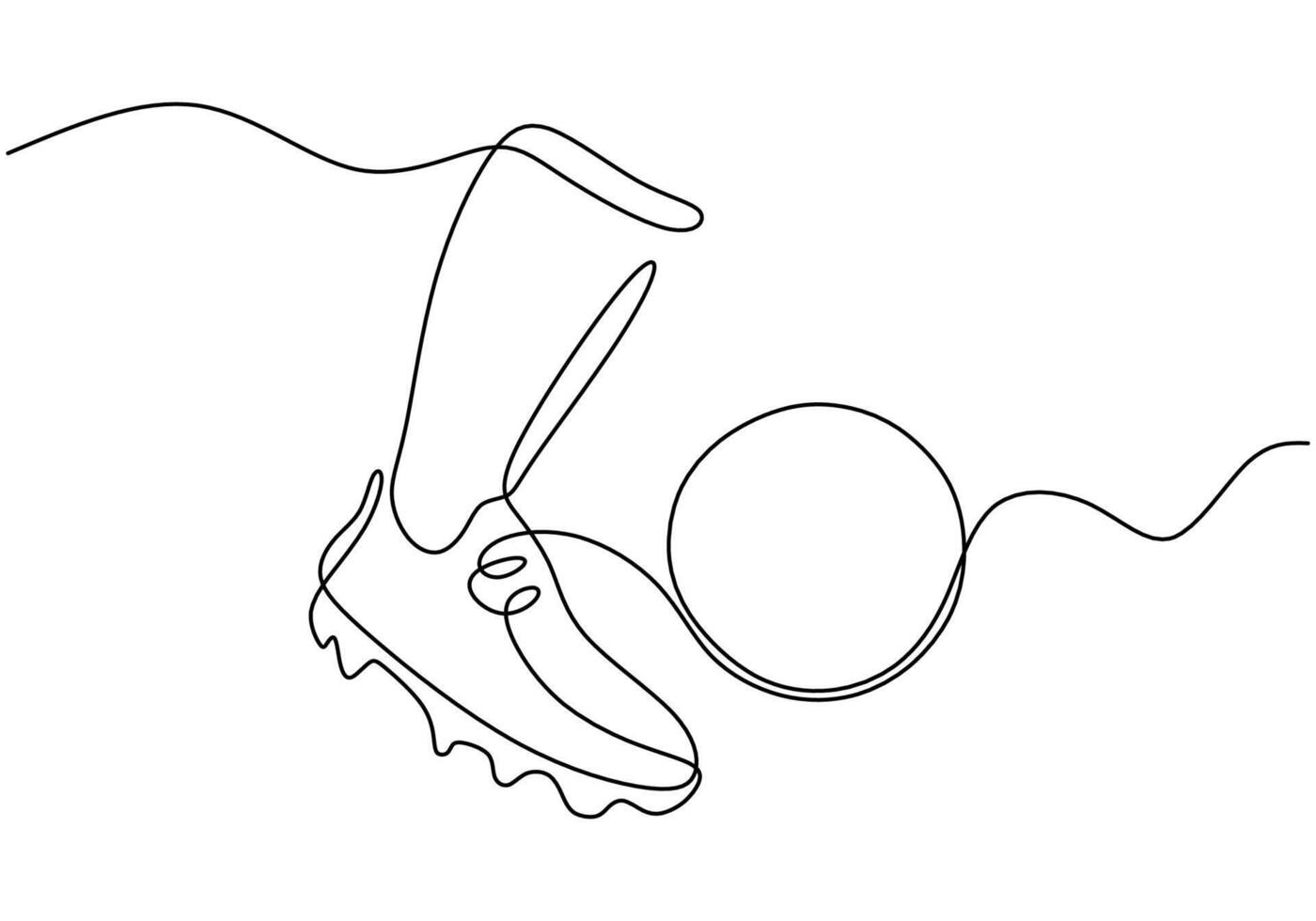 Ball Kick One Line Drawing for Fitness Competition vector
