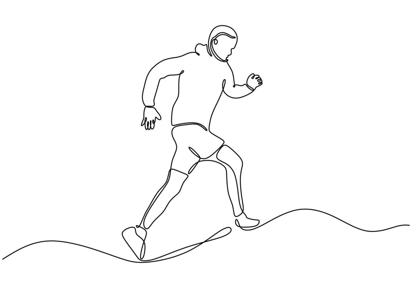 Runner Motion Continuous Line Drawing for Athletic Speed vector