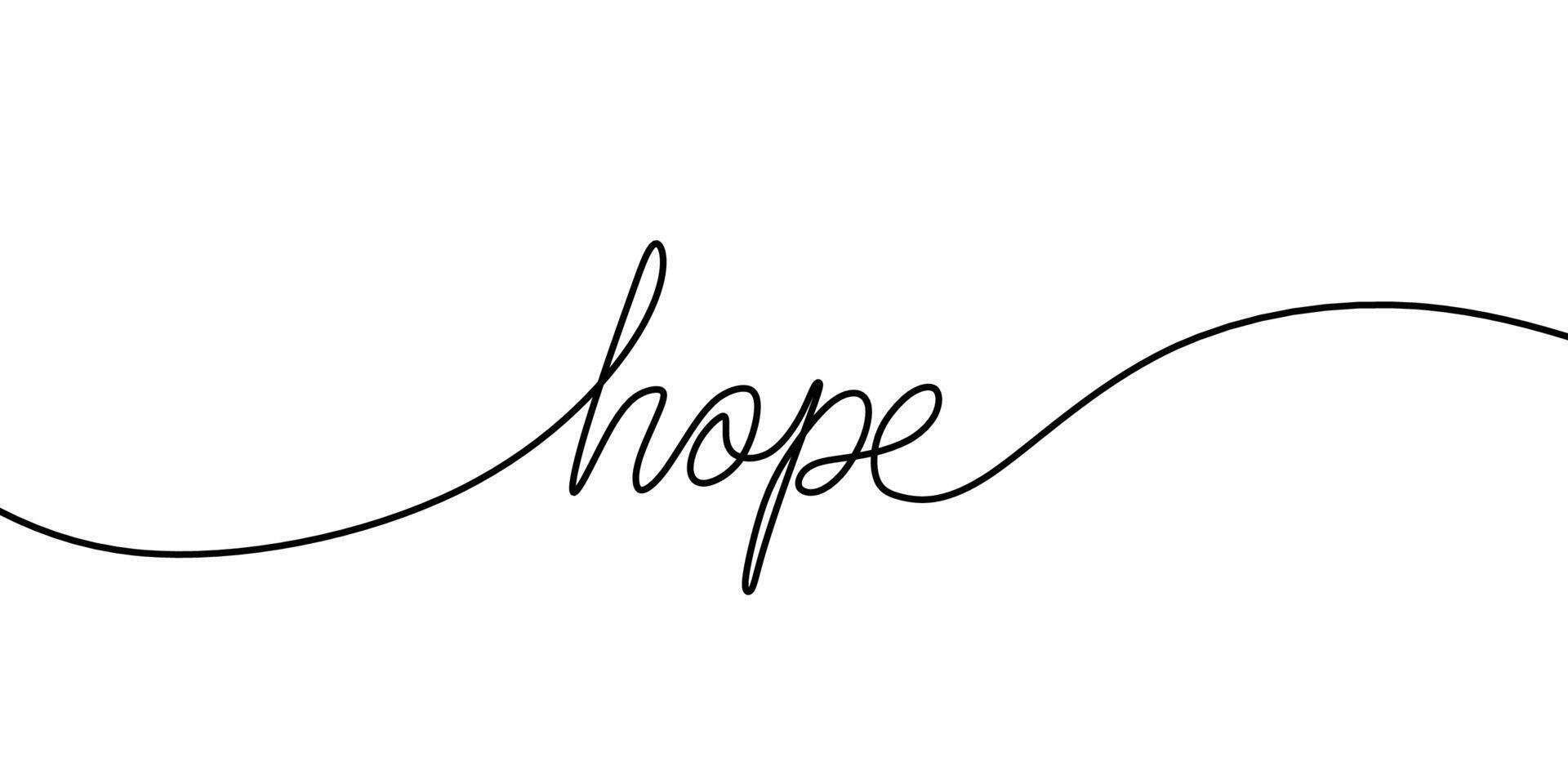 Hope One Line Drawing for Charity and Inspirational Graphics vector