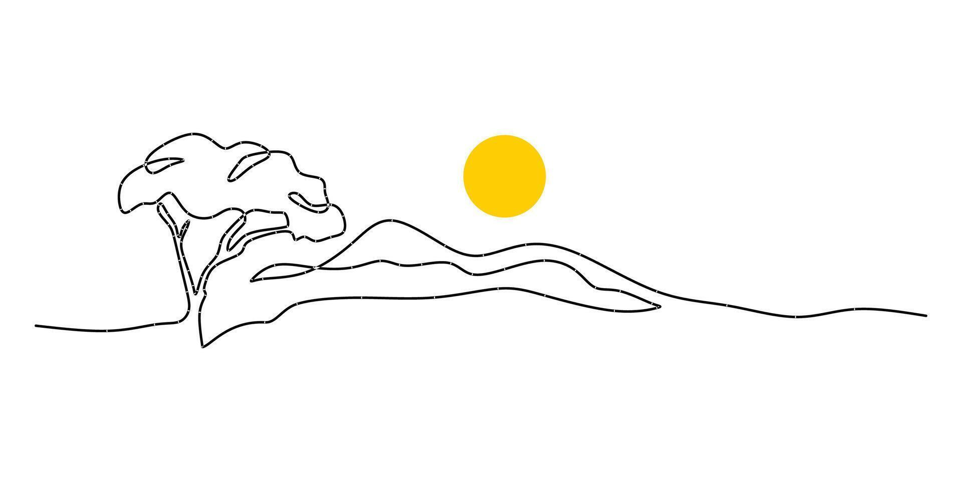 Palm Tree Continuous Line Drawing for Tropical Vacation vector