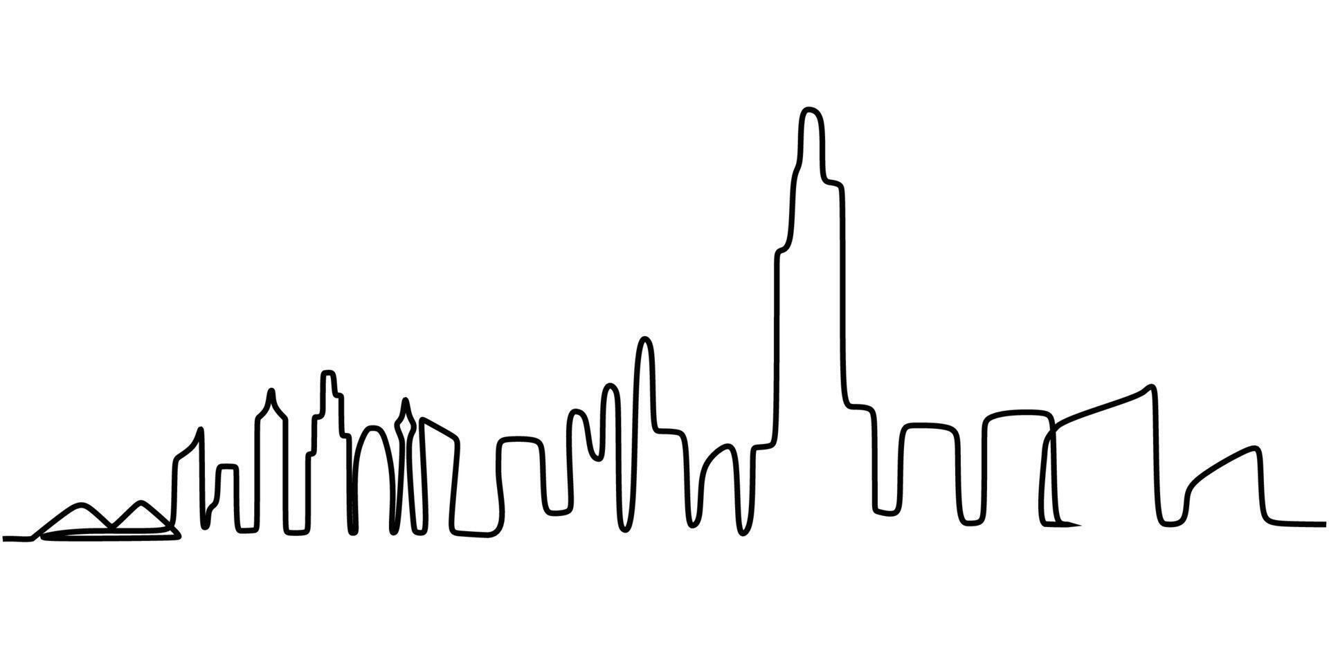 City Skyline One Line Drawing for Investment Firm Report vector
