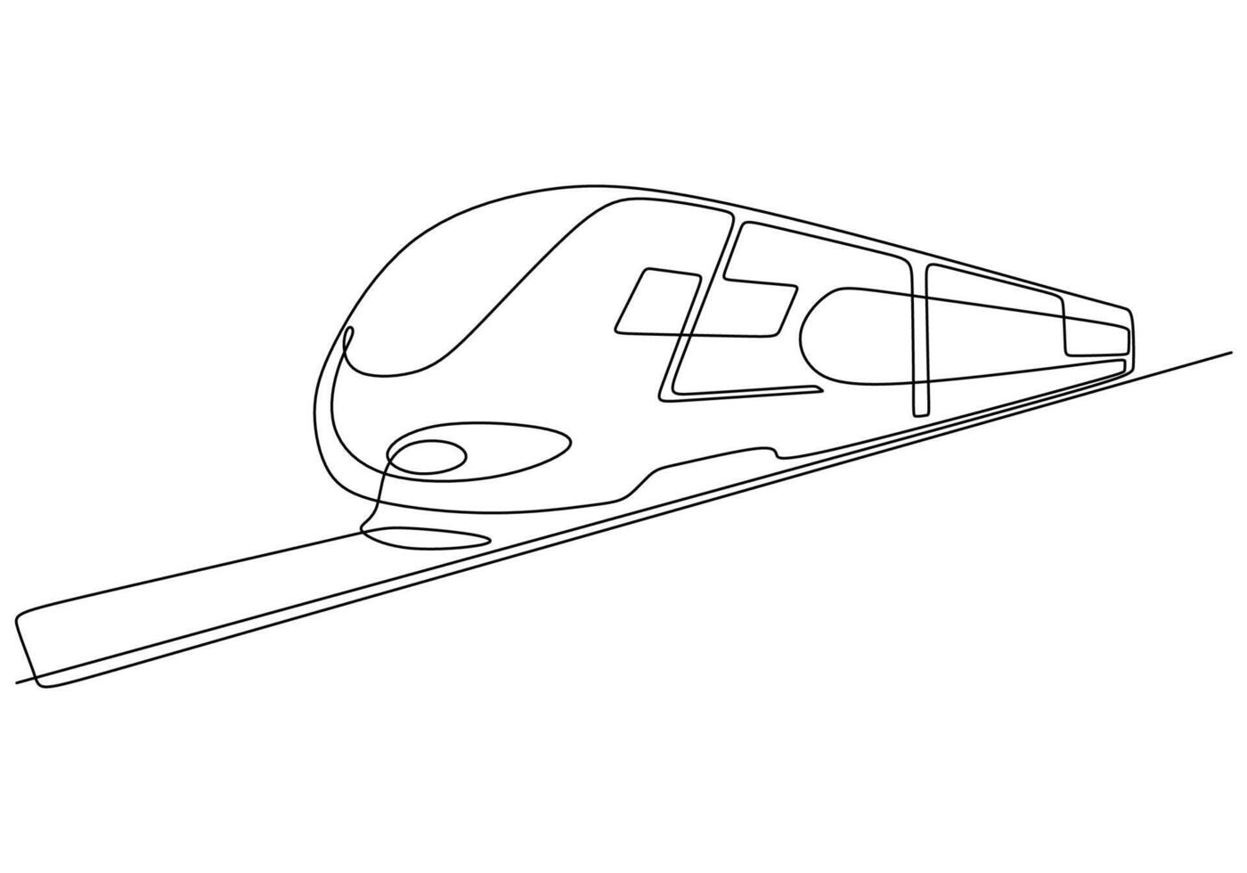 High Speed Train Continuous Line Drawing for Tech and Travel Use vector