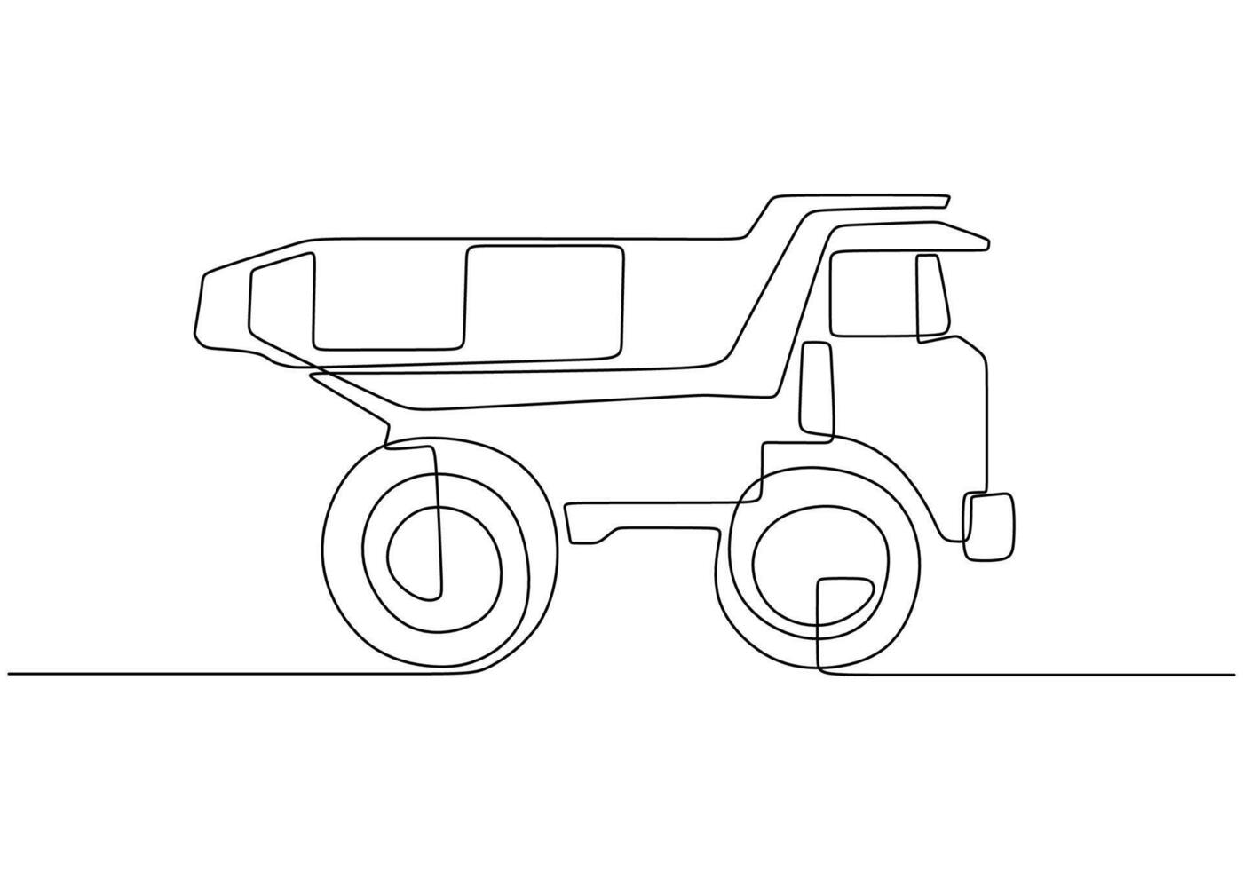 Mining Dump Truck Continuous Line Drawing for Heavy Industry vector